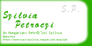 szilvia petroczi business card